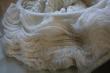 Clam - tissage en coton, laine, monofilament (ligne de pêche), papier